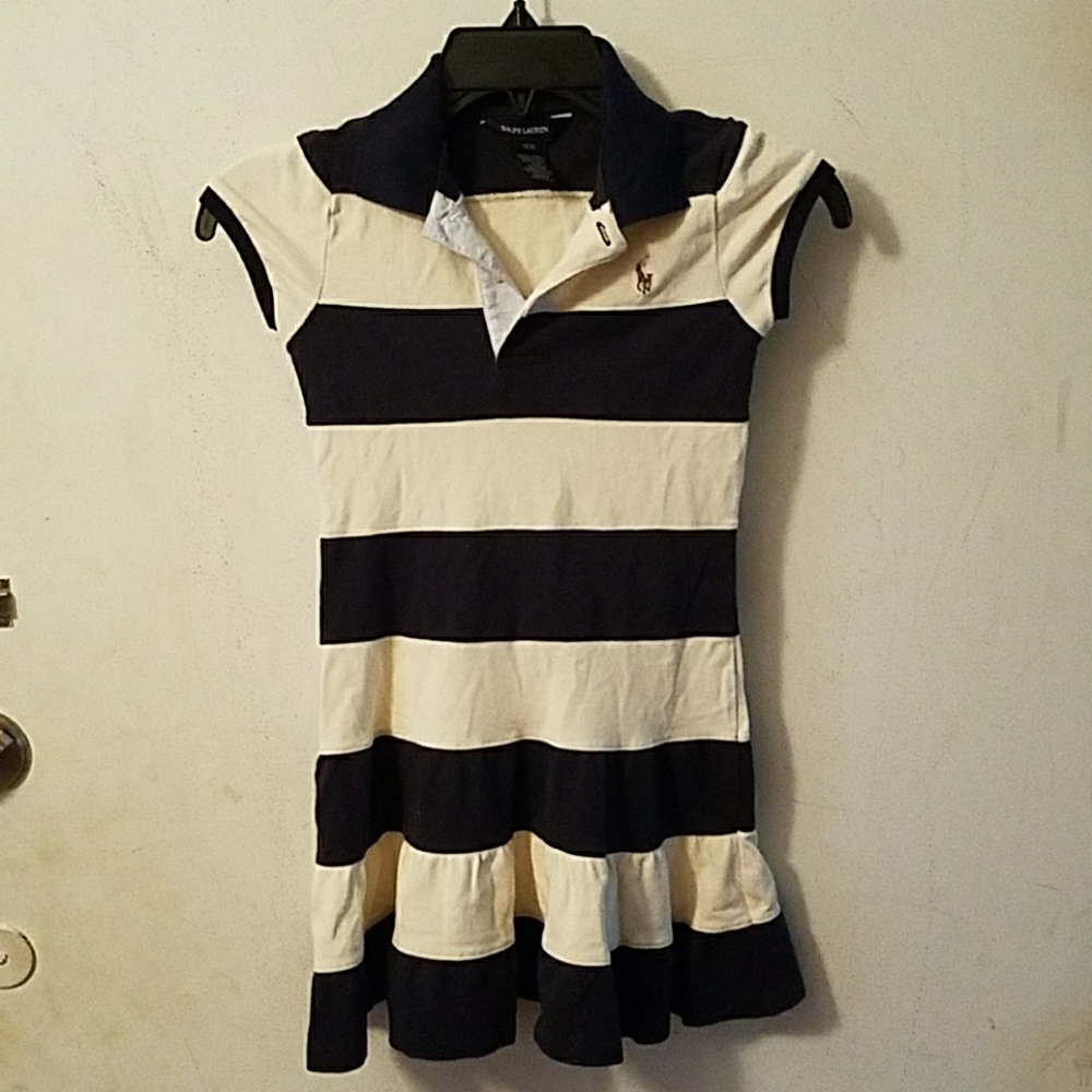 Ralph Lauren blue & white striped polo dress
